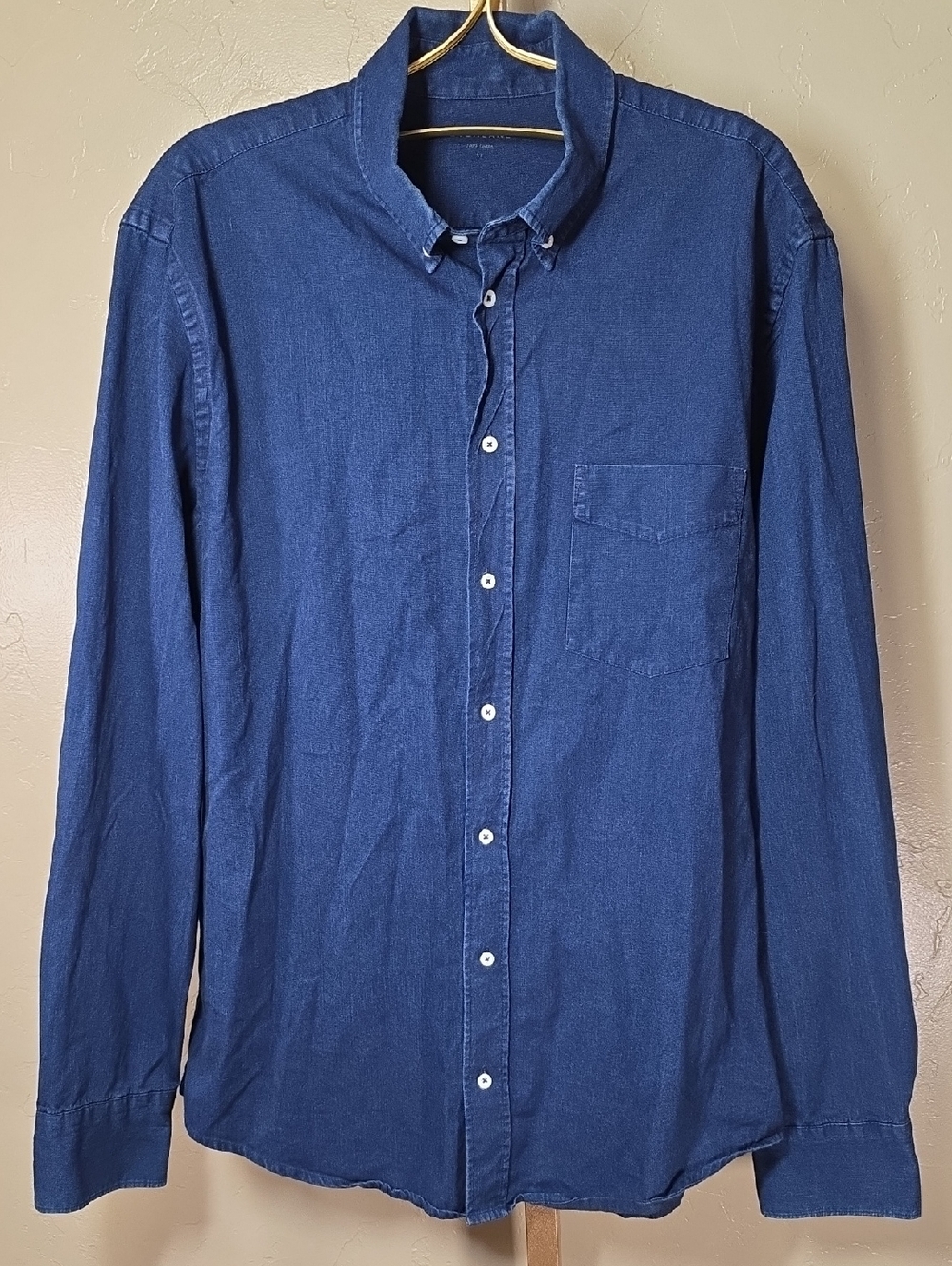 Everlane Men's Button-Down Shirt in Indigo Blue 100% Cotton XL